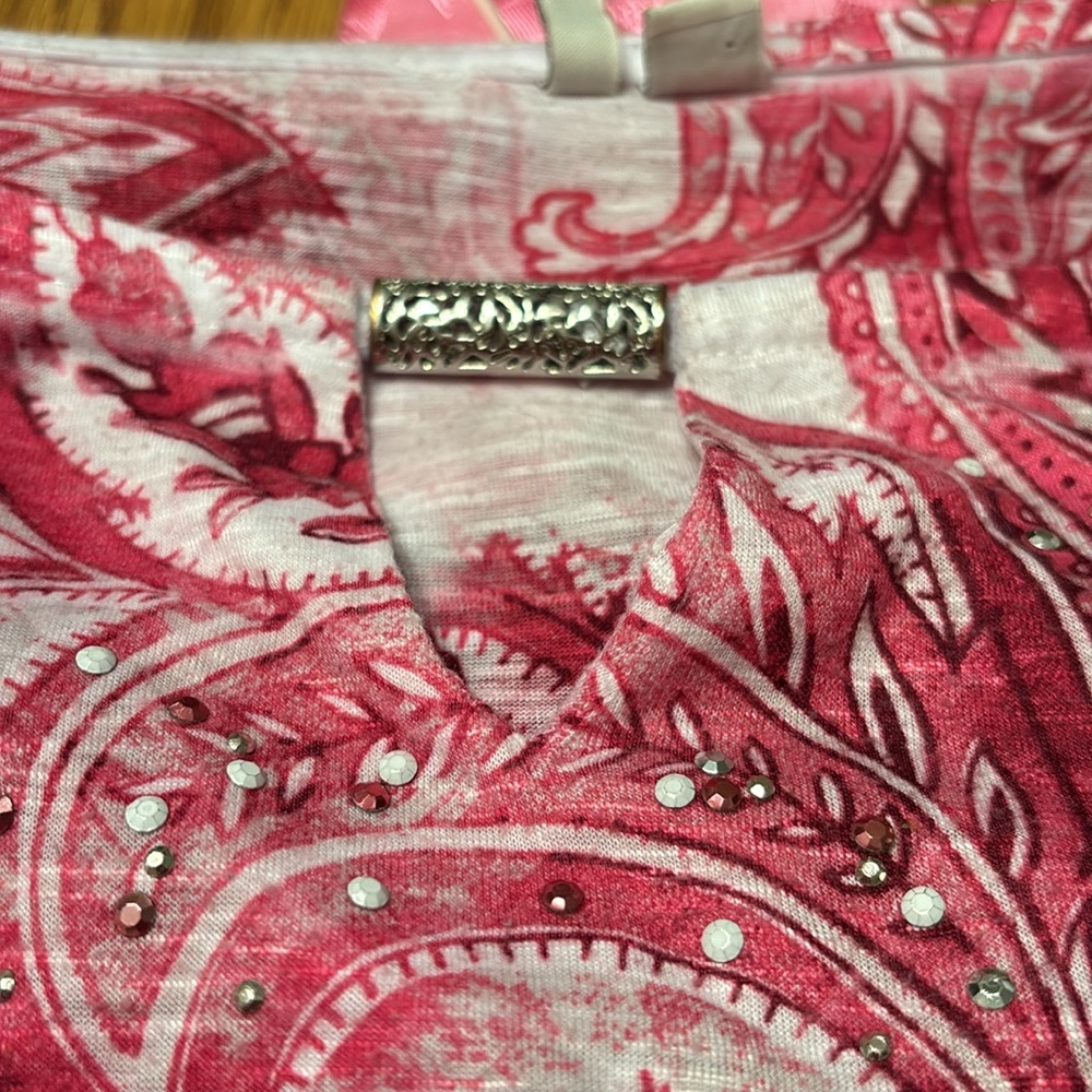 Cato Plus Size Pink Patterned Butterfly Style Blouse womens 26/28 - Picture 5 of 6
